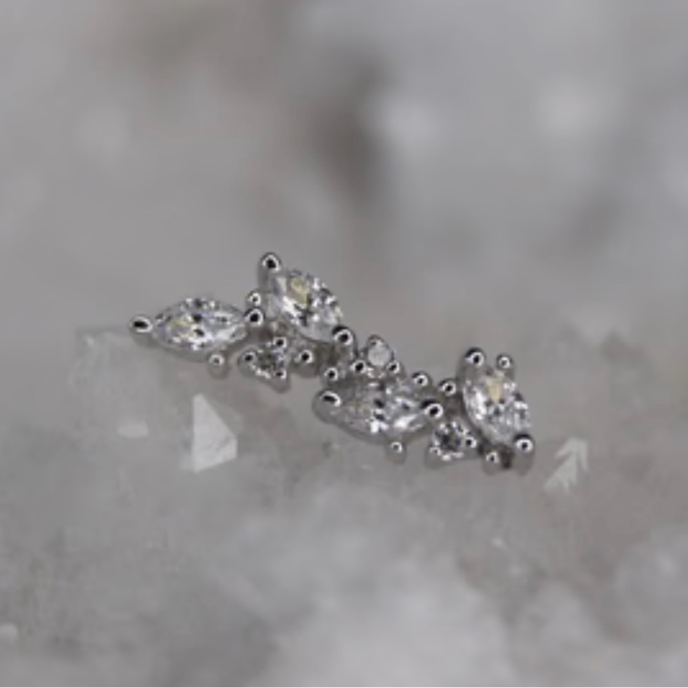 14K white gold threadless end - Junipurr Andreia